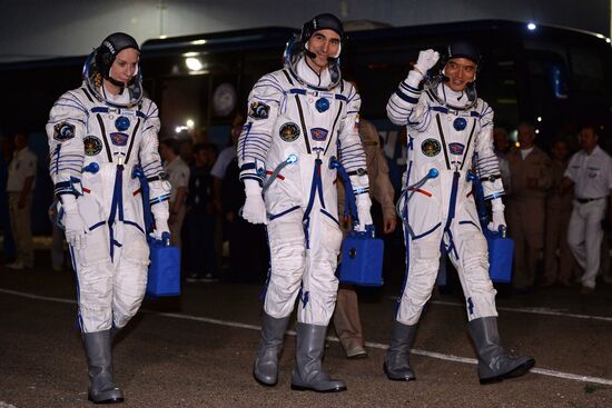 Launch of Soyuz-FG launch vehicle carrying Soyuz-MS spacecraft from Baikonur Cosmodrome