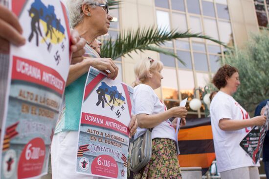 Anti-war war protest outside Ukraine Consulate in Barcelona