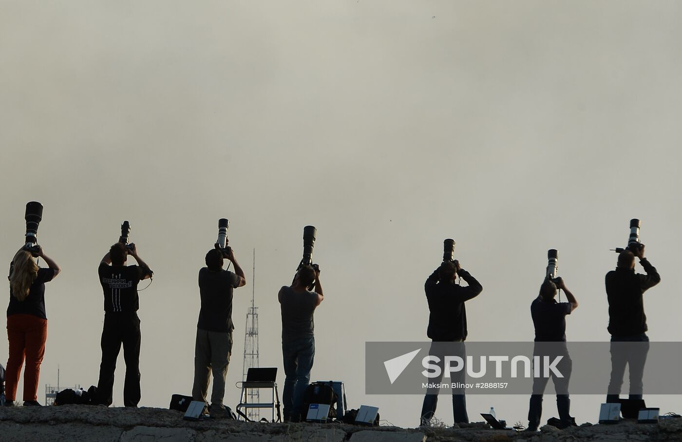 Launch of Soyuz-FG launch vehicle carrying Soyuz-MS spacecraft from Baikonur Cosmodrome