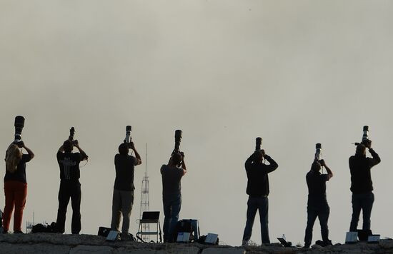 Launch of Soyuz-FG launch vehicle carrying Soyuz-MS spacecraft from Baikonur Cosmodrome