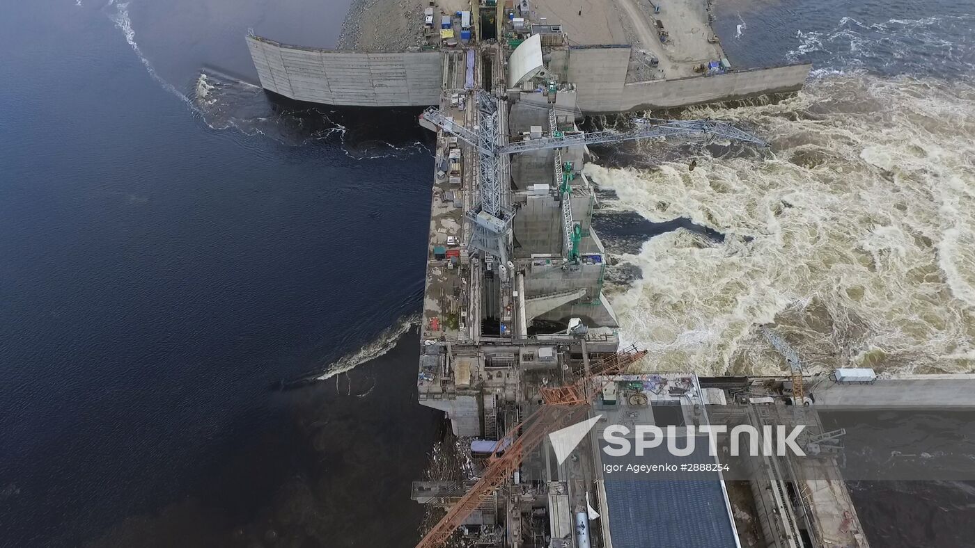 Water discharge at Bureyskaya hydroelectric power plant