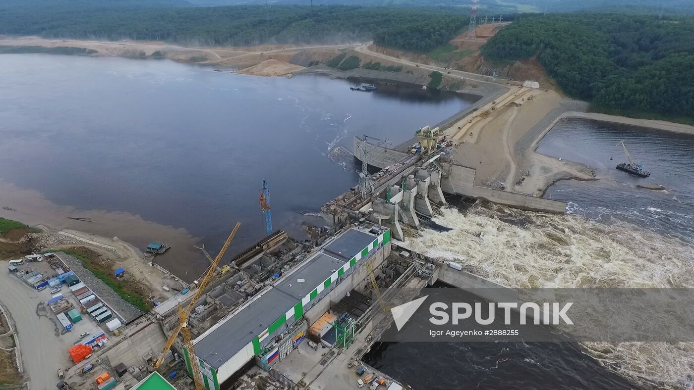 Water discharge at Bureyskaya hydroelectric power plant