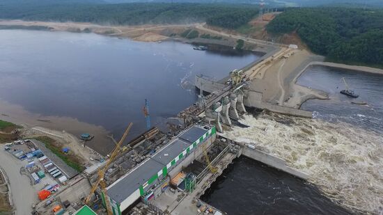 Water discharge at Bureyskaya hydroelectric power plant