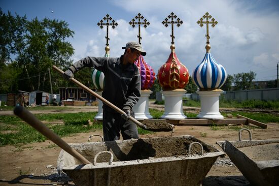 Construction of Epiphany Church in Berdsk