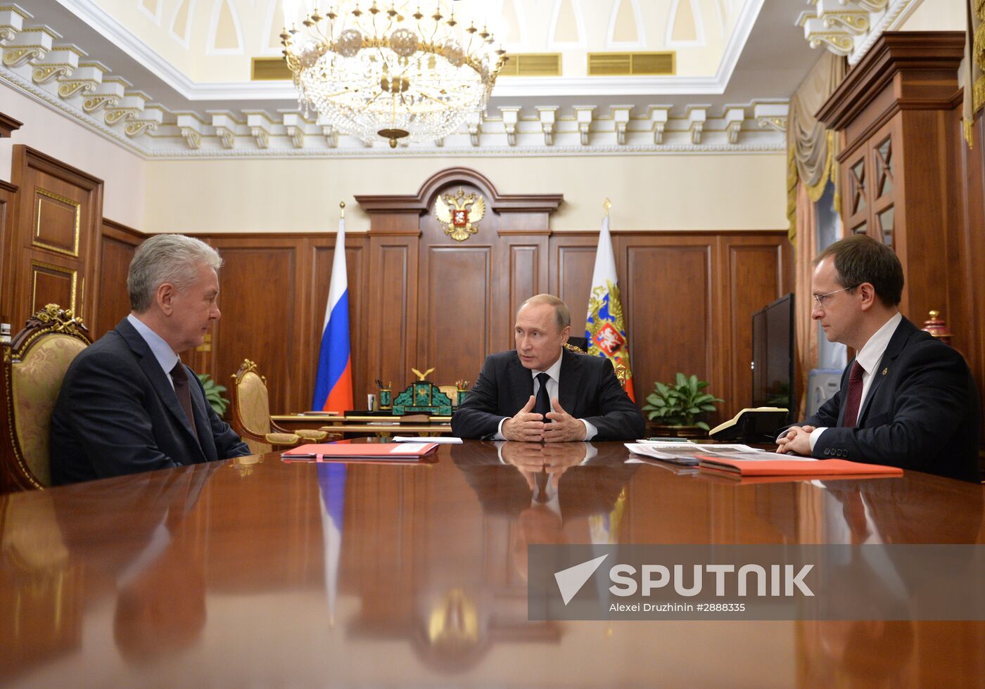 President Putin meets with Moscow Mayor Sobyanin and Culture Minister Medinsky