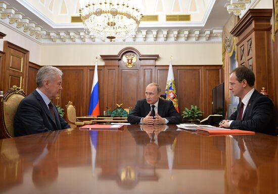 President Putin meets with Moscow Mayor Sobyanin and Culture Minister Medinsky