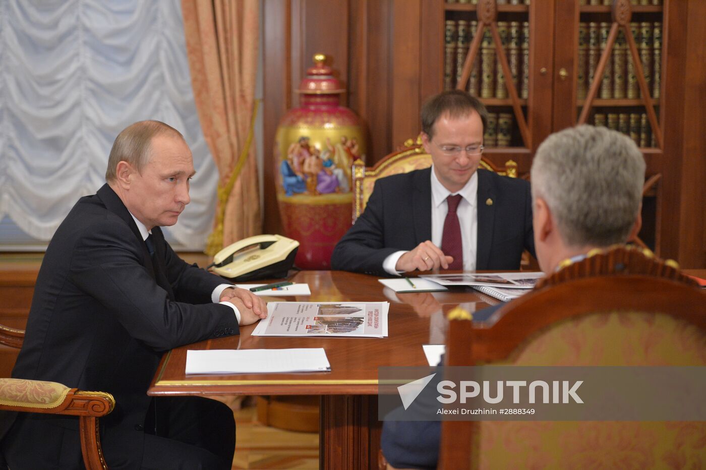 President Putin meets with Moscow Mayor Sobyanin and Culture Minister Medinsky