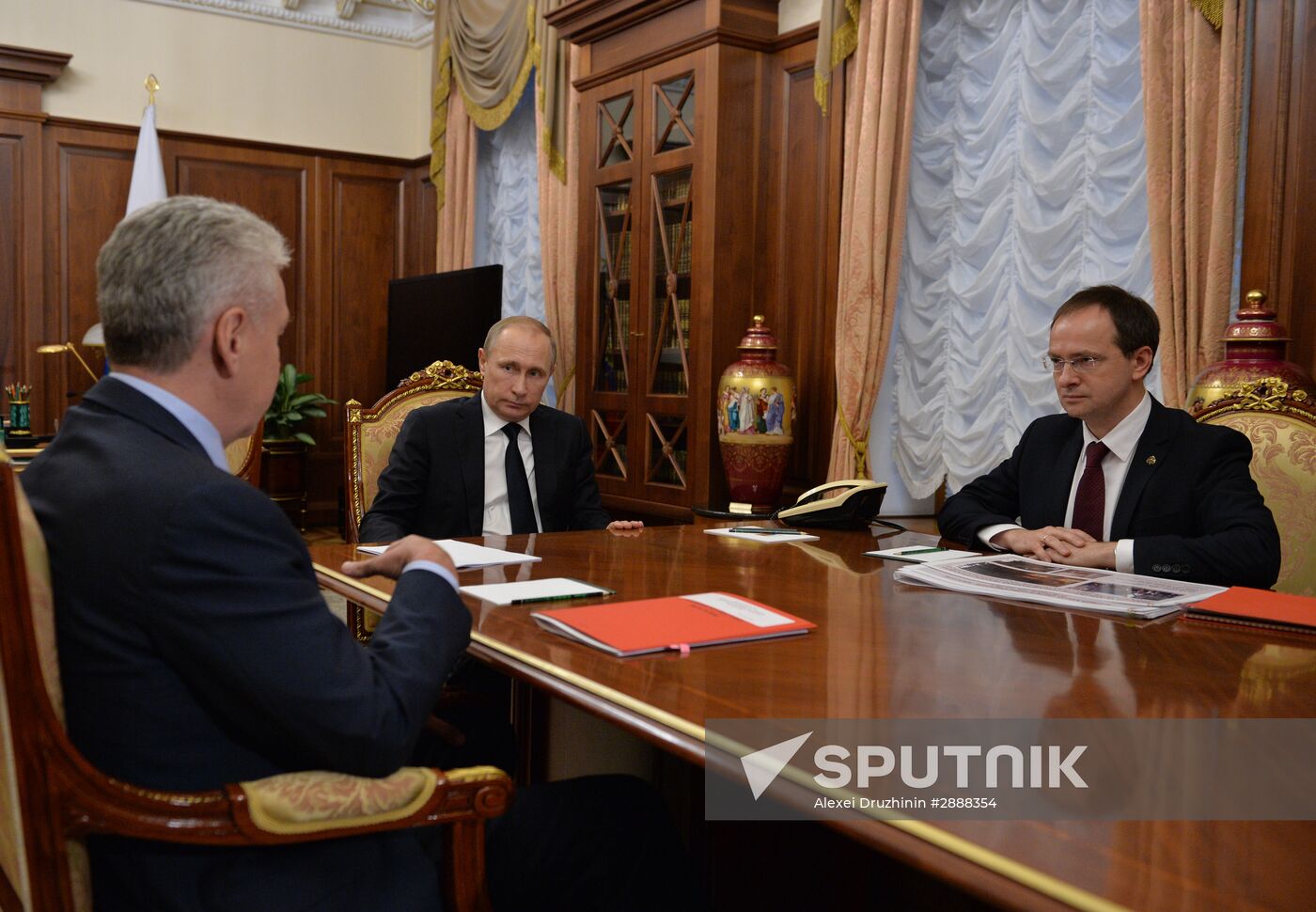 President Putin meets with Moscow Mayor Sobyanin and Culture Minister Medinsky