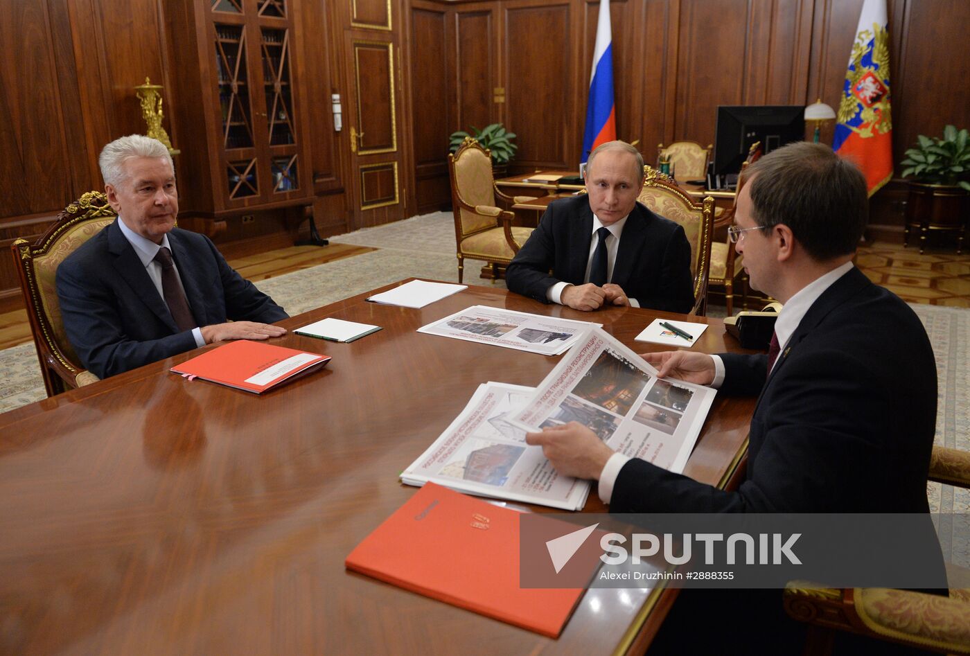 President Putin meets with Moscow Mayor Sobyanin and Culture Minister Medinsky