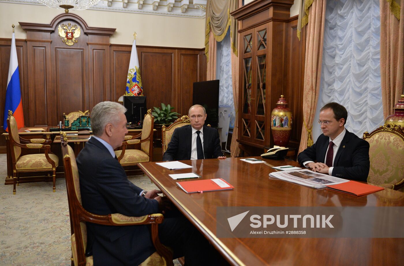 President Putin meets with Moscow Mayor Sobyanin and Culture Minister Medinsky