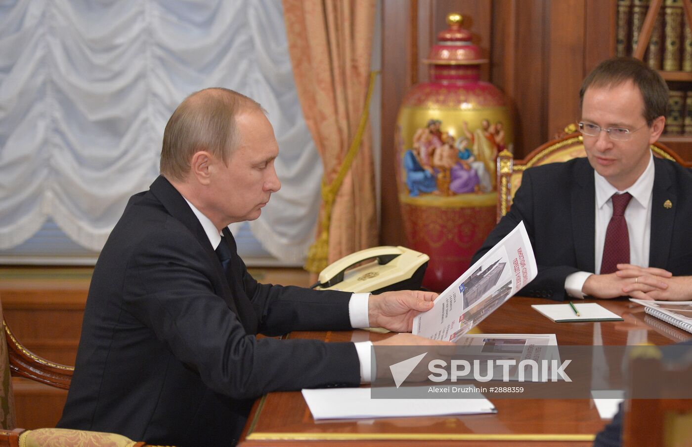President Putin meets with Moscow Mayor Sobyanin and Culture Minister Medinsky