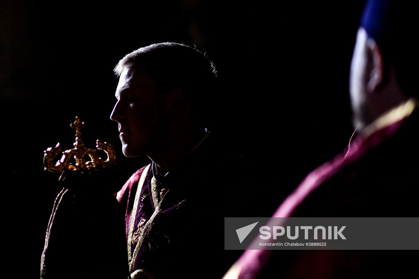 Religious procession to Svyatoye Lake in Menyusha village, Novgorod Region