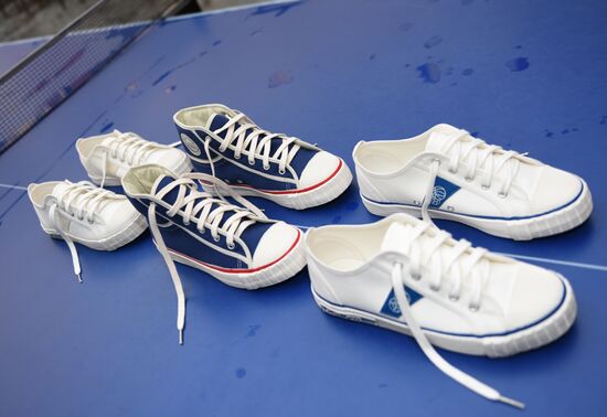 Two Balls canvas sneakers presented