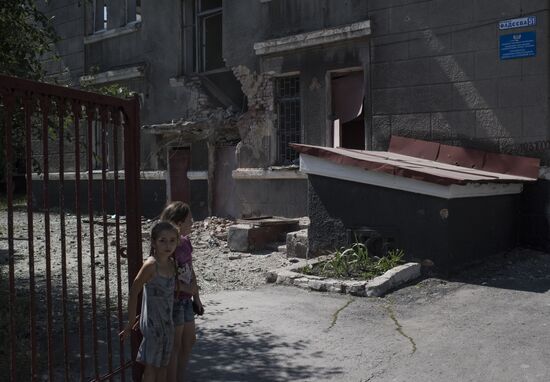 Village of Nikitovka, Donetsk region, after shelling