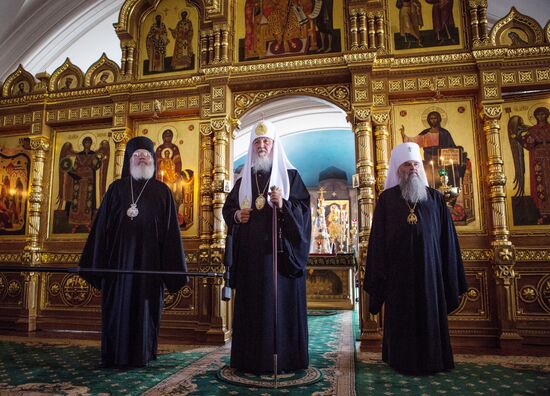 Memorial days of Venerable Sergius and Herman, founders of Valaam Monastery, on Valaam Island in Ladoga Lake