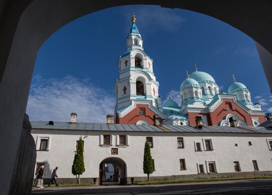 Memorial days of Venerable Sergius and Herman, founders of Valaam Monastery, on Valaam Island in Ladoga Lake