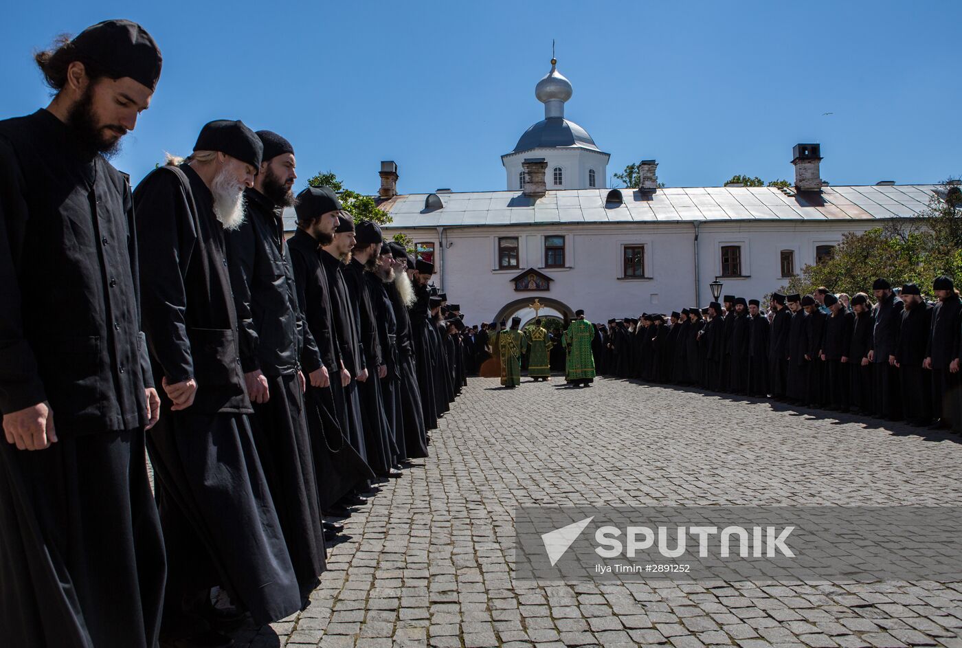 Memorial days of Venerable Sergius and Herman, founders of Valaam Monastery, on Valaam Island in Ladoga Lake