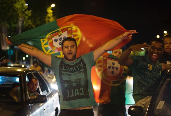 Fans after UEFA Euro 2016 final in Paris