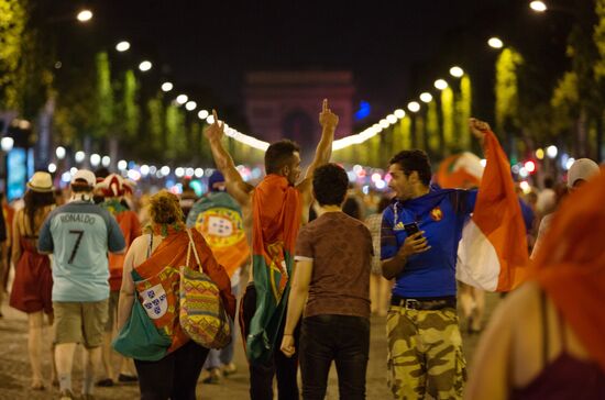 Fans after UEFA Euro 2016 final in Paris