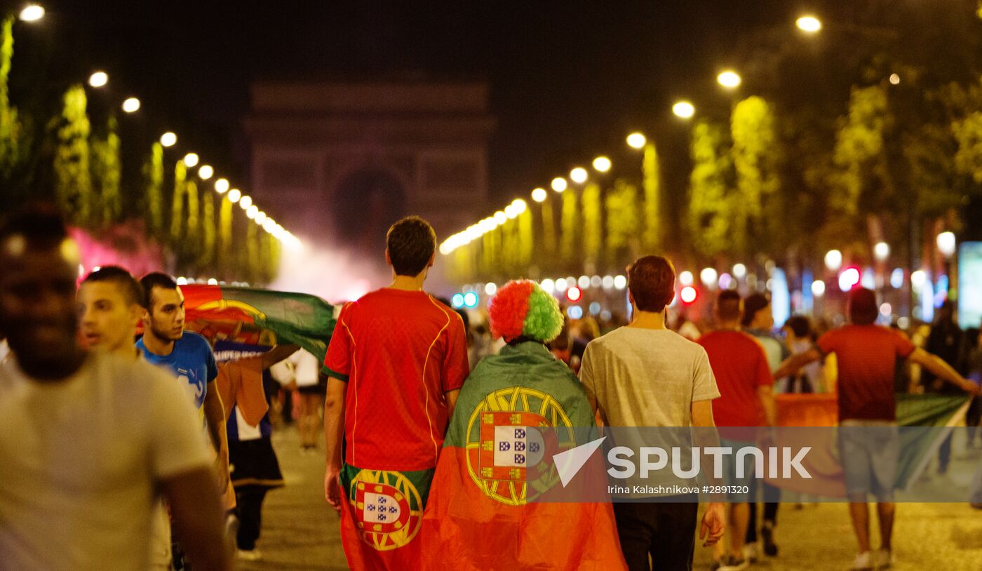 Fans after UEFA Euro 2016 final in Paris