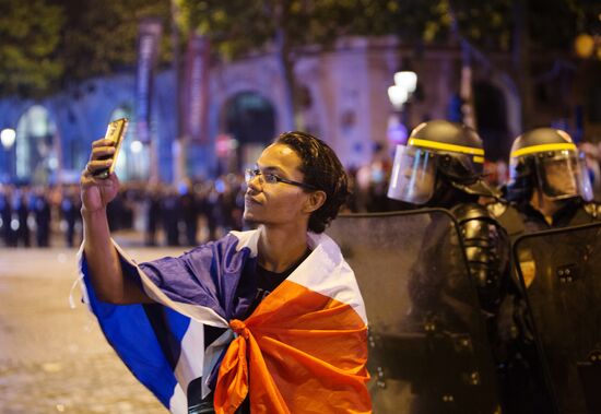 Fans after UEFA Euro 2016 final in Paris