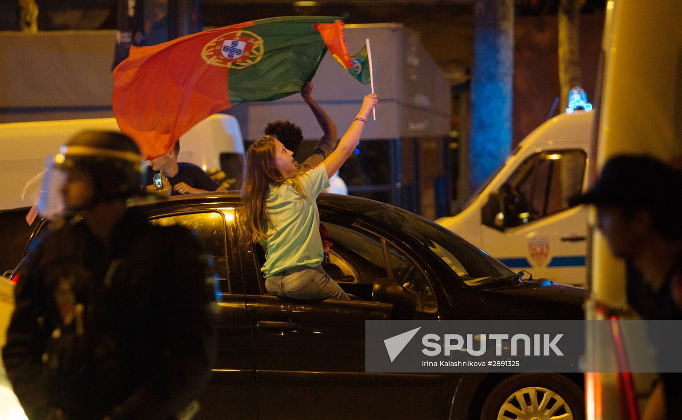 Fans after UEFA Euro 2016 final in Paris
