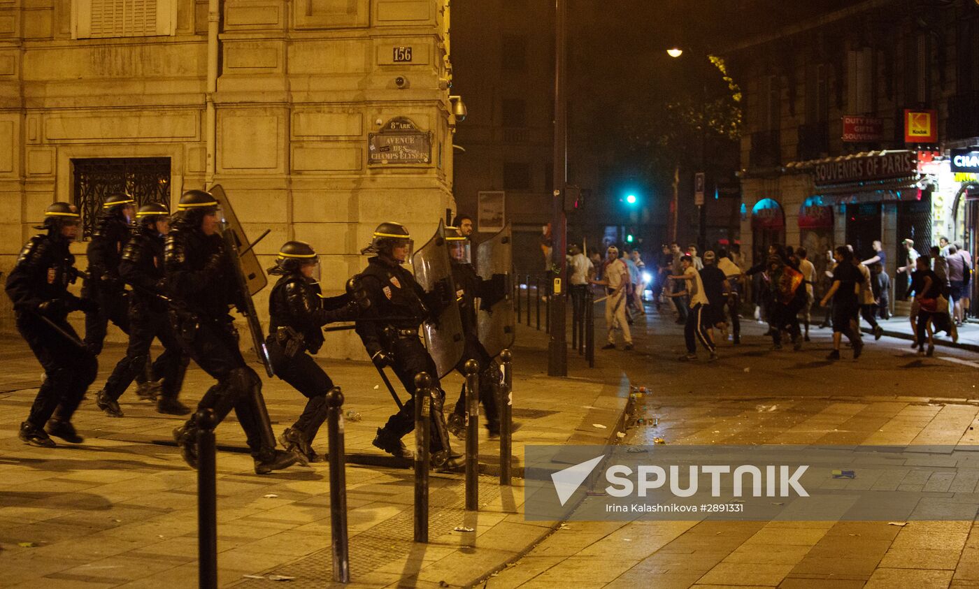 Fans after UEFA Euro 2016 final in Paris