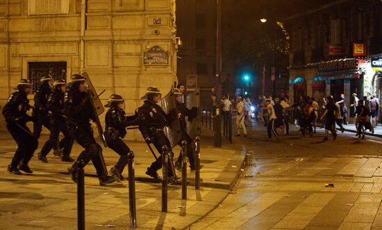 Fans after UEFA Euro 2016 final in Paris