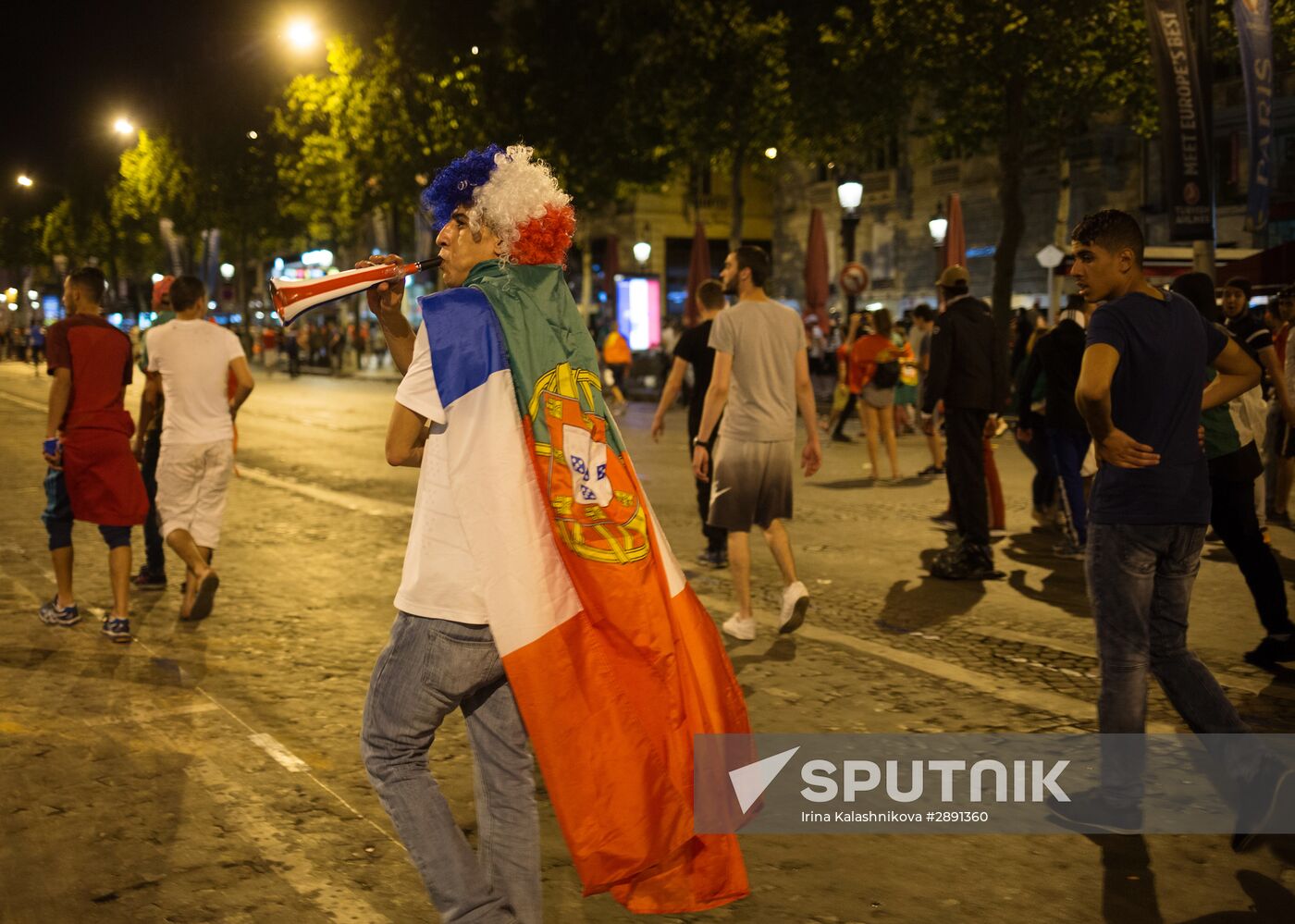 Fans after UEFA Euro 2016 final in Paris
