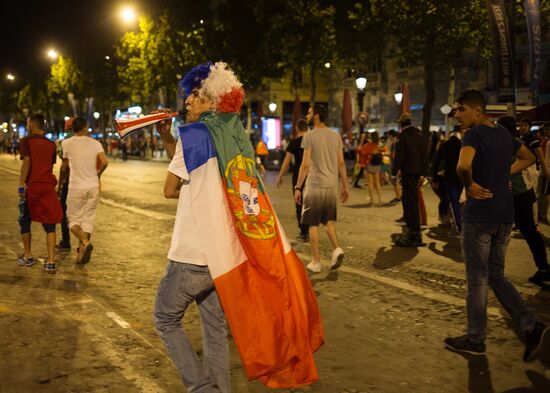 Fans after UEFA Euro 2016 final in Paris