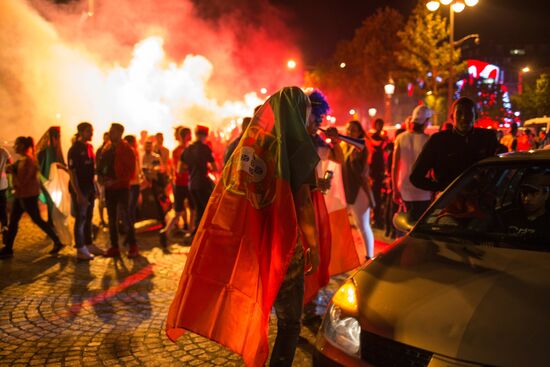 Fans after UEFA Euro 2016 final in Paris
