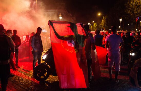 Fans after UEFA Euro 2016 final in Paris