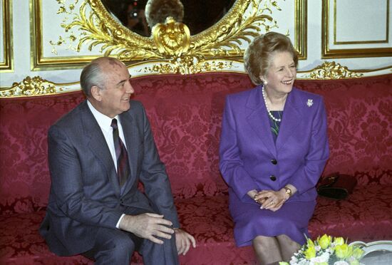 Mikhail Gorbachev and Margaret Thatcher