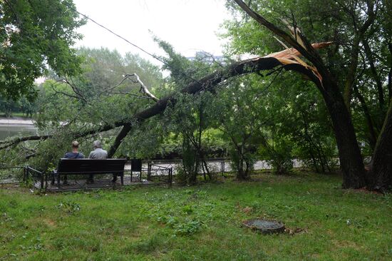 Aftermath of major storm in Moscow