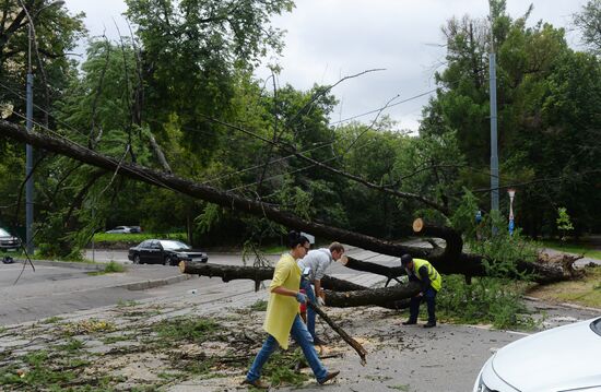 Aftermath of major storm in Moscow