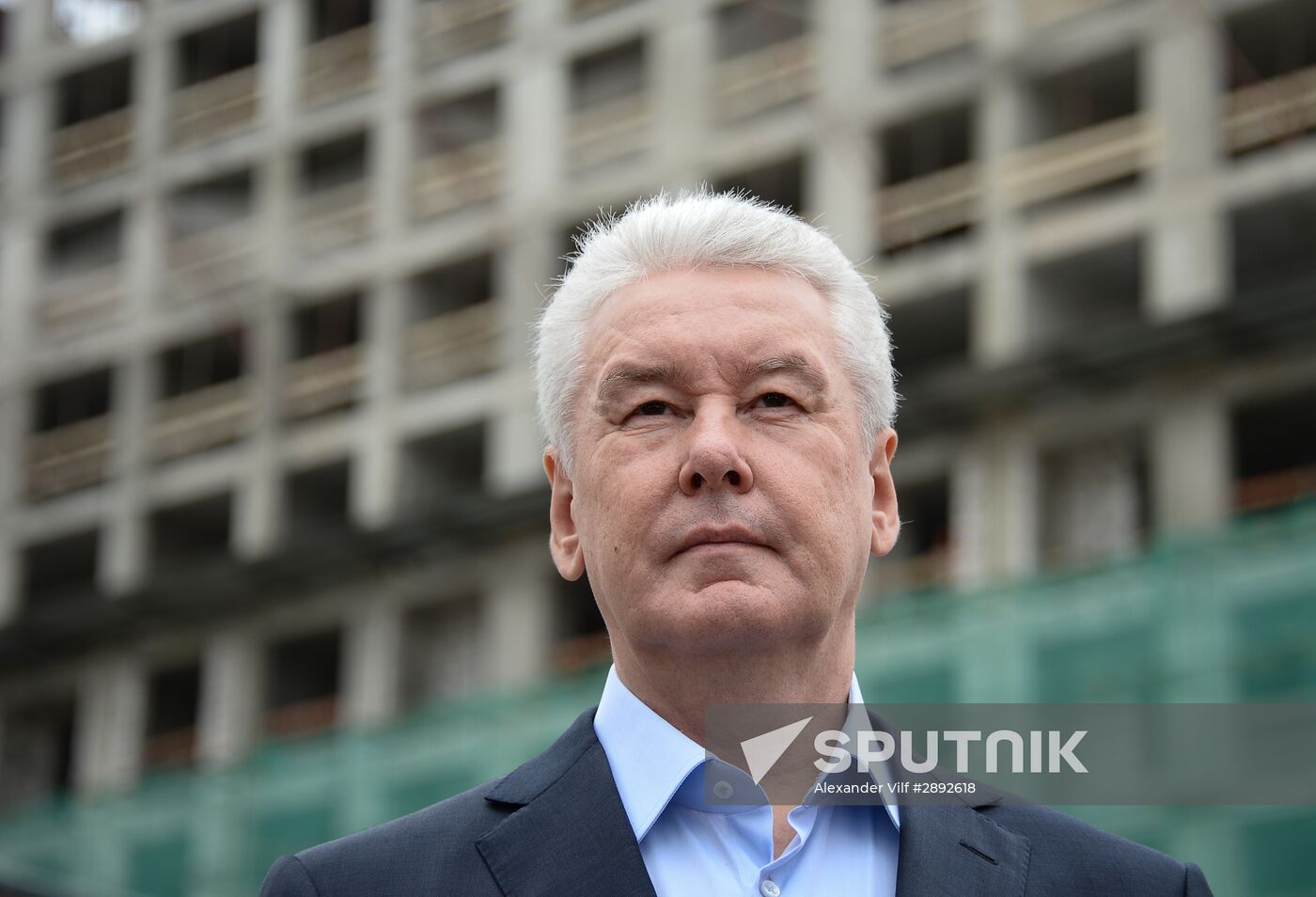 Moscow Mayor Sergei Sobyanin visits construction site of ZILART residential area