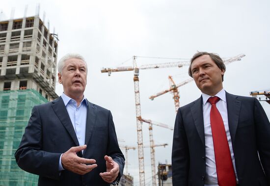 Moscow Mayor Sergei Sobyanin visits construction site of ZILART residential area