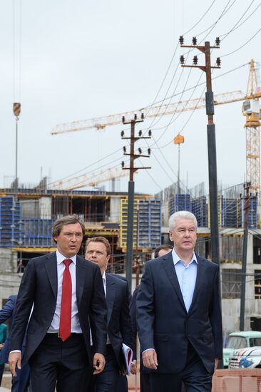 Moscow Mayor Sergei Sobyanin visits construction site of ZILART residential area