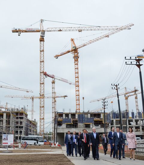 Moscow Mayor Sergei Sobyanin visits construction site of ZILART residential area