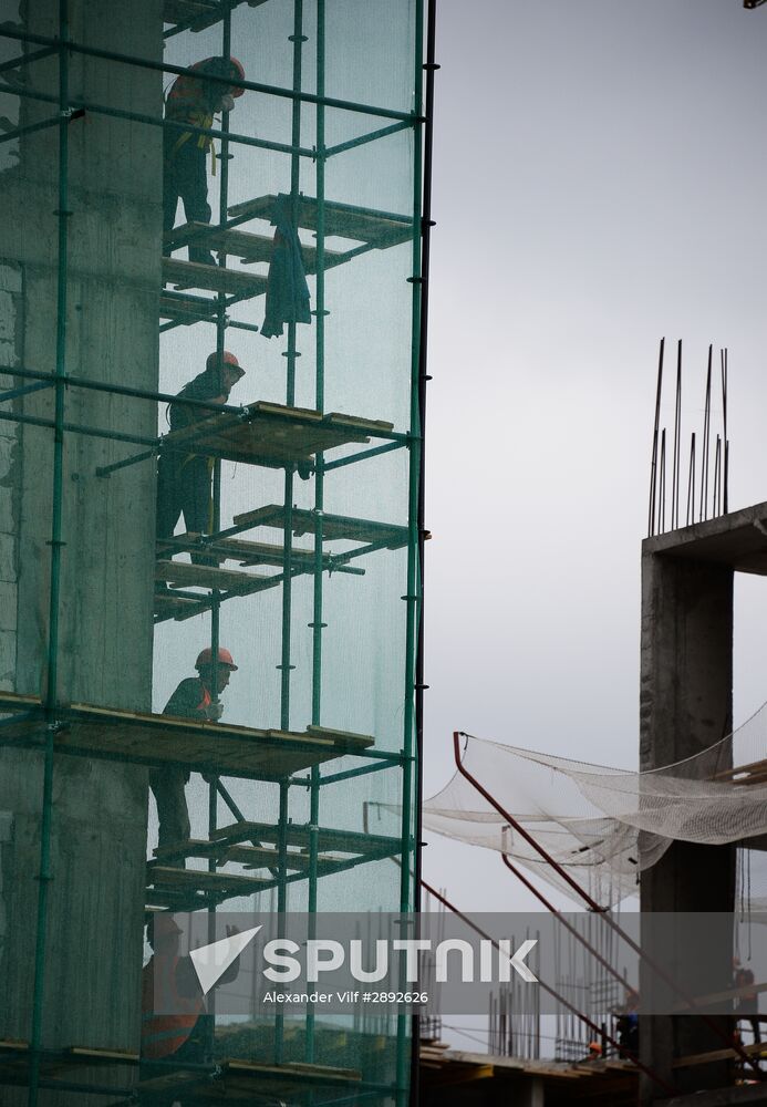 Moscow Mayor Sergei Sobyanin visits construction site of ZILART residential area