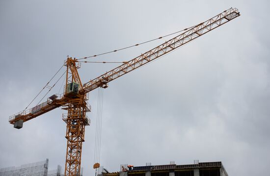 Moscow Mayor Sergei Sobyanin visits construction site of ZILART residential area