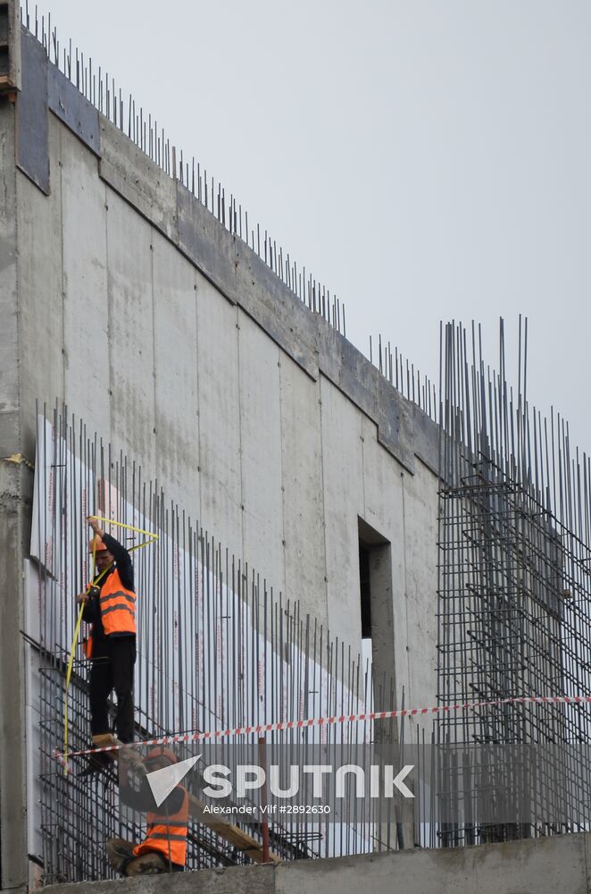 Moscow Mayor Sergei Sobyanin visits construction site of ZILART residential area