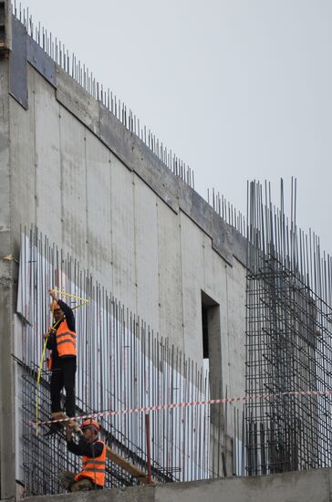 Moscow Mayor Sergei Sobyanin visits construction site of ZILART residential area