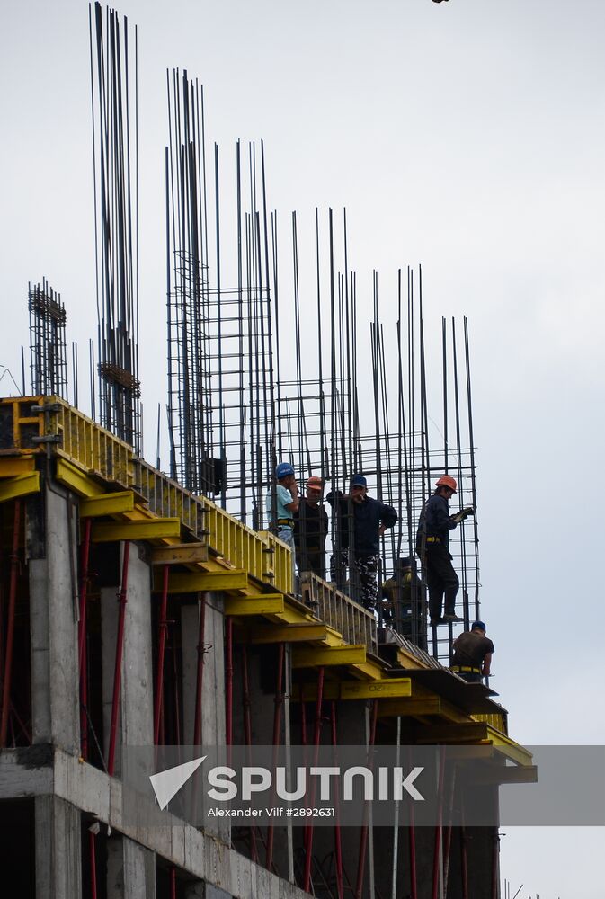 Moscow Mayor Sergei Sobyanin visits construction site of ZILART residential area