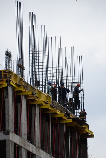 Moscow Mayor Sergei Sobyanin visits construction site of ZILART residential area