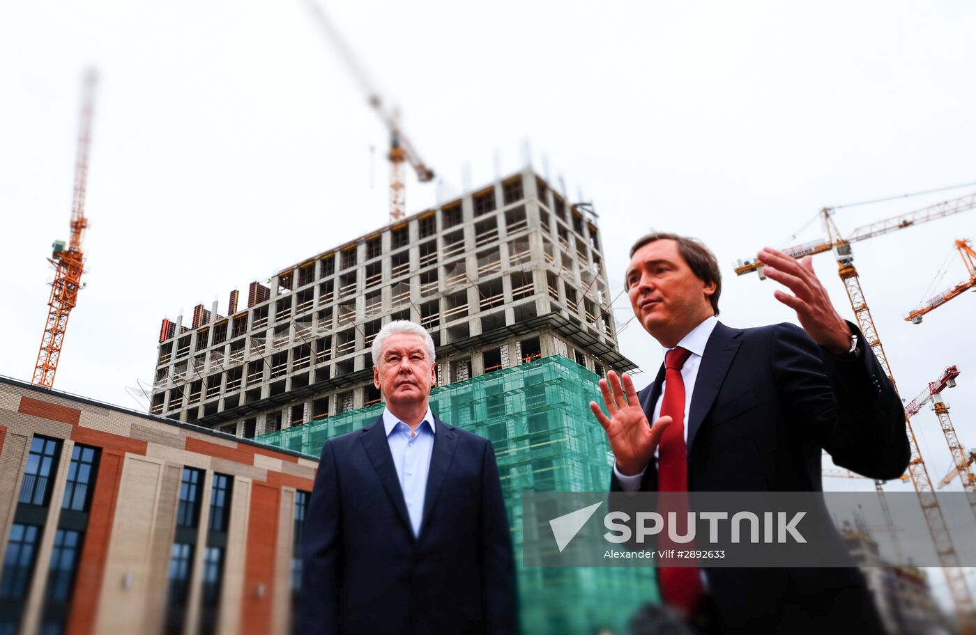 Moscow Mayor Sergei Sobyanin visits construction site of ZILART residential area