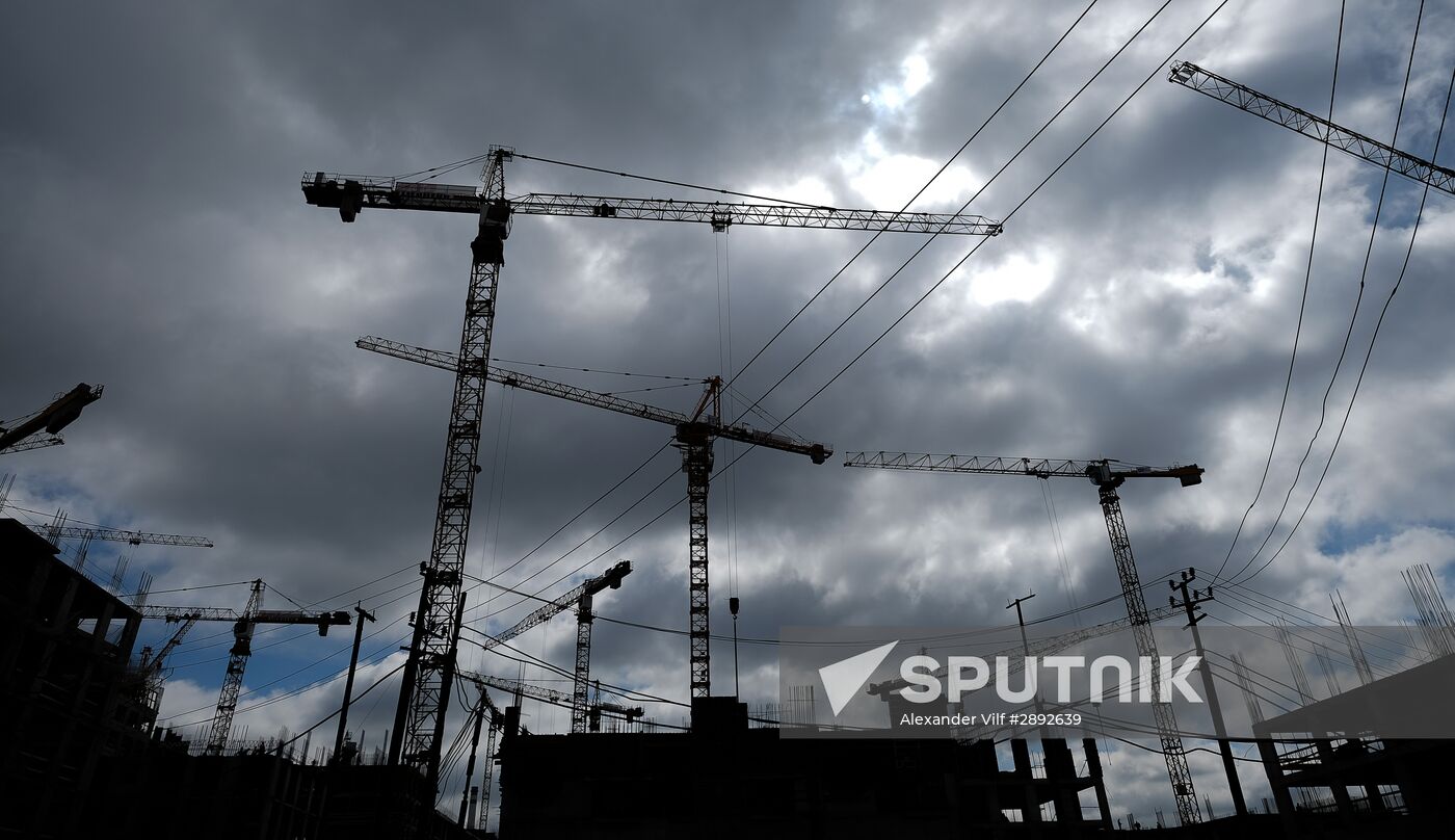 Moscow Mayor Sergei Sobyanin visits construction site of ZILART residential area
