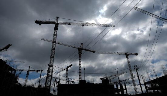Moscow Mayor Sergei Sobyanin visits construction site of ZILART residential area