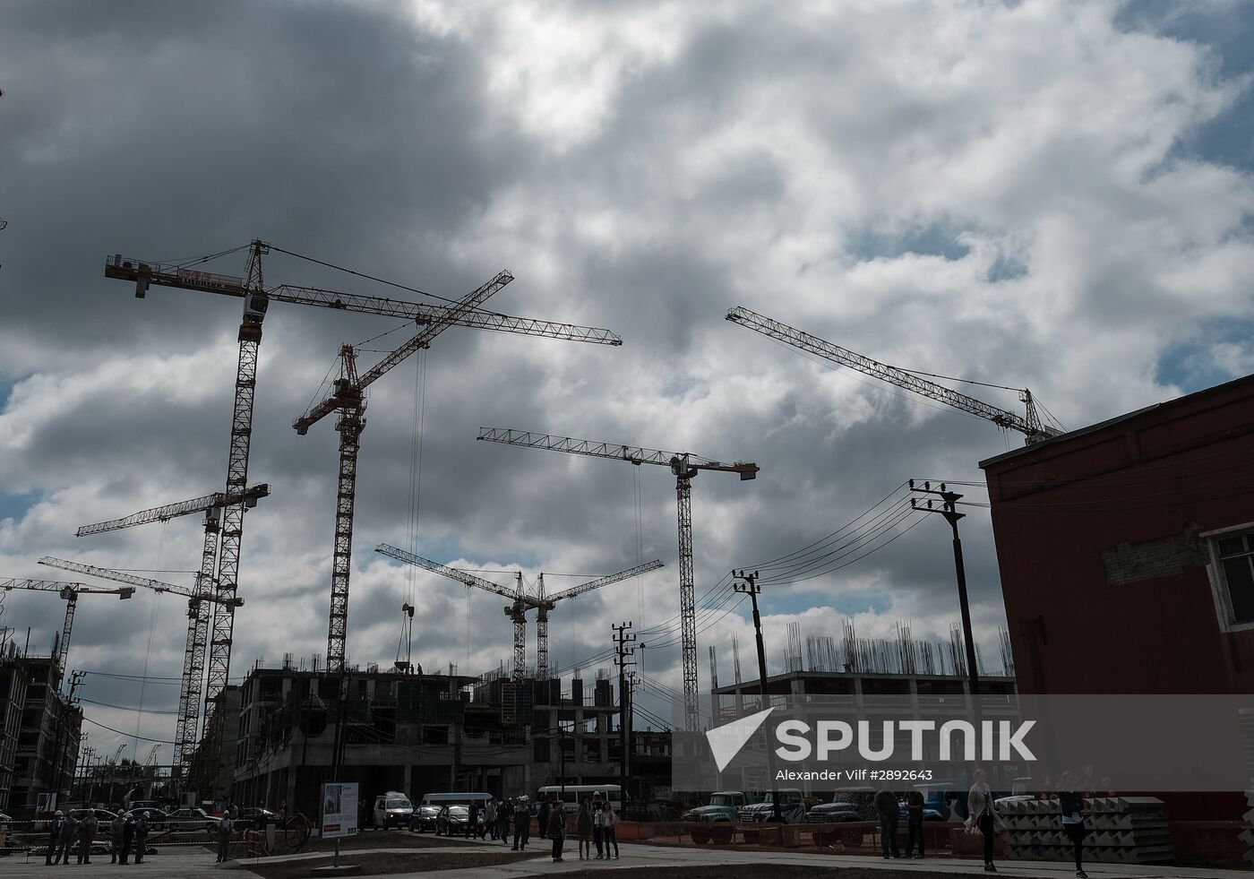 Moscow Mayor Sergei Sobyanin visits construction site of ZILART residential area