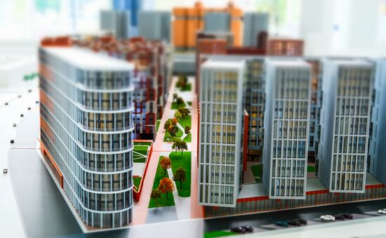Moscow Mayor Sergei Sobyanin visits construction site of ZILART residential area